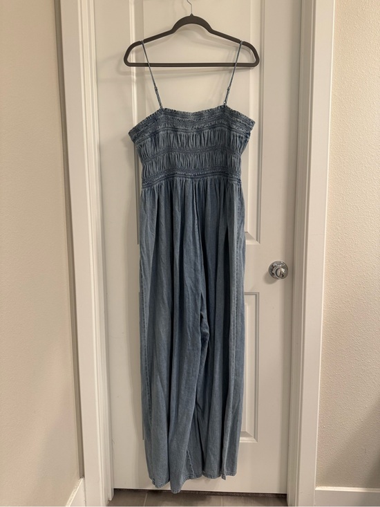 Camellia Pants - Wide Leg Denim Jumpsuit - Blue